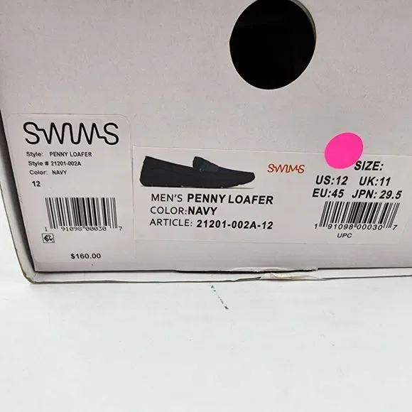 SWIMS Penny Loafer Shoes Men's 12 Navy Slip-On Nylon Mesh Upper Water Comfort - Picture 5 of 15